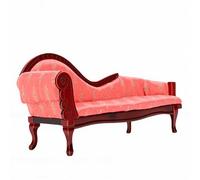 Yanmis Sofá en Miniatura Vintage Chic Chaise Lounge para Casas de Muñecas a Escala 1/12, Muebles Decorativos de Madera de Abedul (Estilo 3)