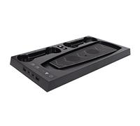 Yanmis Soporte de Estación de Carga para Ventilador de Refrigeración con Cargador de Controlador Dual, 2 Puertos USB y 2 Puertos USB C, Disipador de Calor de bajo Ruido para CD/versión Digital,