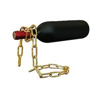 Yanmis Soporte Mágico para Botella de Vino, Cadena de Metal, Suspensión Flotante, Soporte para Botella de Vino Tinto, Novedad para Barra de Regalo, Cocina, Decoración del Hogar (Gold)