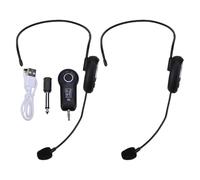 Yanmis System de Micrófono con Auriculares Inalámbricos 2,4G, Micrófono Inalámbrico UHF para Uso en la Cabeza con Batería Recargable, Reproducción de 6 Horas para Enseñanza, Fitness, Guía (1 por 2)