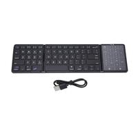 Yanmis Teclado Bluetooth Plegable con Panel Táctil, Teclado Inalámbrico Portátil Recargable de Tamaño Completo, Ultradelgado, Sincronización de Múltiples Dispositivos para Tableta (Black)