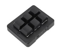 Yanmis Teclado de Juego 6 Tecla, Teclado Mecánico Macro Pequeño, Teclado de Macro de Programación Compatible con OS X, para Android, Switch Blue, WL 2.4G Bluetooth USB Wired 3 Modos