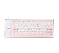 Yanmis Teclado de Silicona Plegable, Portátil, Impermeable, Silencioso, Suave para PC, con Práctica Bolsa de Transporte, Ideal para Entornos Hostiles (Rosado)