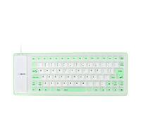 Yanmis Teclado de Silicona Plegable, Portátil, Impermeable, Silencioso, Suave para PC, con Práctica Bolsa de Transporte, Ideal para Entornos Hostiles (Green)