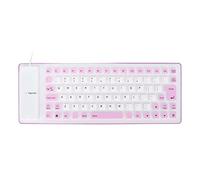 Yanmis Teclado de Silicona Plegable, Portátil, Impermeable, Silencioso, Suave para PC, con Práctica Bolsa de Transporte, Ideal para Entornos Hostiles (Purple)