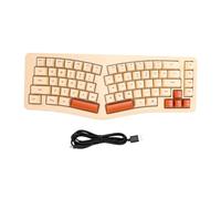 Yanmis Teclado Ergonómico Dividido, Teclado con Cable USB Retroiluminado | Filas de Teclas Curvas, Cable Desmontable Tipo C a USB, Plug and Play, para Ordenador Portátil, Compatible con Ios, Wins,