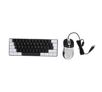 Yanmis Teclado Iluminado RGB de 61 Teclas, Teclado Compacto para Juegos con Cable con Diseño Ergonómico y Retroiluminación Multicolor, Compatible con XP 7 8 10 OS X (Marco Blanco Central Negro.)