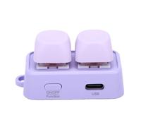 Yanmis Teclado Macro de 2 Teclas, Modos Duales con Cable USB Bluetooth, Retroiluminación RGB, Volteador de Páginas Inalámbrico para Libros Electrónicos, Volteador de Páginas Bluetooth (Purple)