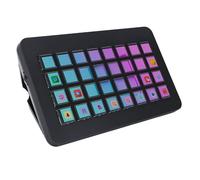 Yanmis Teclado Macro de 32 Teclas LCD, Controlador de Acceso Directo Programable, para Transmisión de Video, Edición de Producción Musical, Plataforma Controladora de Transmisión para (Black)