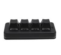 Yanmis Teclado Macro Programable Teclado Mecánico para Juegos de 4 Teclas, Interruptor Azul Personalizable USB con Cable con Iluminación Dinámica RGB para Computadoras PC
