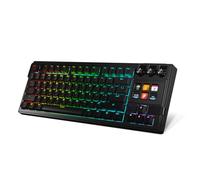 Yanmis Teclado Mecánico de 78 Teclas, Teclado para Juegos con Cable, Interruptor Rojo Intercambiable en Caliente, Retroiluminado RGB, con Perilla Programable y Reposapiés Ajustable, (Black)