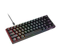 Yanmis Teclado Mecánico de Juego Cableado, Teclado de Juego Retroiluminado RGB 61 Teclas, Interruptor Rojo Intercambiable en Caliente, 21 Modos de Retroiluminación, Portátil para PC