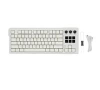 Yanmis Teclado Mecánico RGB, 78 Teclas 75% Teclado Cableado USB con 6 Teclas Programables LCD, Switch Rojo Hot Swappable para PC Gaming (White)