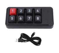 Yanmis Teclado Numérico USB C Cableado, Numpad Mecánico Macro con una Mano, Tecla Completa Clave Hot Swappable 8 Teclado Programable Compatible con para XP 7 8 10 (Black)