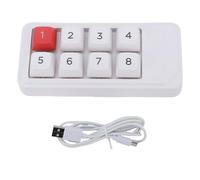 Yanmis Teclado Numérico USB C Cableado, Numpad Mecánico Macro con una Mano, Tecla Completa Clave Hot Swappable 8 Teclado Programable Compatible con para XP 7 8 10 (White)