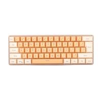 Yanmis Teclado para juegos con cable, Mini teclado mecánico con retroiluminación RGB, teclado compacto de 61 teclas para 11 10 8 7 Vista, para XP y OS X (amarillo naranja)