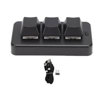 Yanmis Teclado Pequeño de 3 Teclas, Teclado Mecánico para Juegos Pequeño con Bluetooth 2.4G con Cable de 3 Modos, Teclado para Juegos Personalizado con una Sola Mano para Computadoras (Black)
