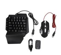 Yanmis Teclado y Ratón para Juegos con una Sola Mano, Mini Teclado con Cable Retroiluminado RGB, Paquete Combinado de Juegos Móviles 3 en 1 para el Hogar, Dormitorio, Viajes