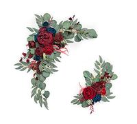 Yanmis Tela de Seda Artificial Floral Swag Elegantes Flores de de Boda para una Apariencia Realista, 2 Piezas de Flores de de Boda Decoración para Recepciones de, Fiestas (182.00)