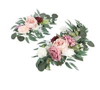 Yanmis Tela de Seda Artificial Floral Swag Elegantes Flores de de Boda para una Apariencia Realista, 2 Piezas de Flores de de Boda Decoración para Recepciones de, Fiestas (186.07)