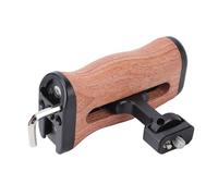 Yanmis Universal Camera Wooden Side Handle, Adjustable Up and Down Grip | Empuñadura de madera con orificio para tornillo de 1/4 pulg., Montaje en zapata fría, para jaula de cámara DSLR