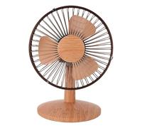 Yanmis Ventilador de Escritorio Pequeño USB de Grano de Madera, Ventilador Oscilante de Mesa de Escritorio Portátil Silencioso de 2 Velocidades para Oficina en Casa, Viajes Al Aire Libre con
