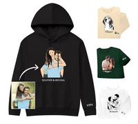 YanNanKe Sudaderas con Capucha Personalizadas Diseña tu Propio Retrato a Partir de una Foto Sudaderas con Capucha Personalizadas con Foto Texto Regalos para Parejas