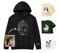 YanNanKe Sudaderas con Capucha Personalizadas Diseña tu Propio Retrato a Partir de una Foto Sudaderas con Capucha Personalizadas con Foto Texto Regalos para Parejas