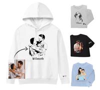 YanNanKe Sudaderas con Capucha Personalizadas Diseña tu Propio Retrato a Partir de una Foto Sudaderas con Capucha Personalizadas con Foto Texto Regalos para Parejas