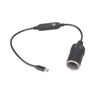 YANPINGJIA 12 V de salida, USB tipo C cargador de coche con pantalla digital para detectores de radar DashCam, adaptador de encendedor de coche