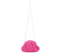 YANROSE Bolso Tejido Boho, Bolso Bandolera De Paja Con Cadena De Metal, Elegante Bolso De Mano For Todas Las Estaciones(Rosy)