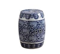 YANROSE Chinoiserie Taburete De Jardín Tambor Decorativo De Cerámica Interior Al Aire Libre Patio Tradicional Azul Y Blanco(Blue)
