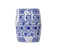 YANROSE Chinoiserie Taburete De Jardín Tambor Decorativo De Cerámica Porcelana Azul Y Blanca Paisaje Chino(Bluea,L)