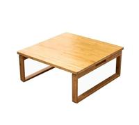 YANROSE Mesa Baja Plegable de bambú, Mesa de Centro Cuadrada for té, hogar, Kang, pequeña Mesa de Comedor de Estilo japonés(Natural,60 * 60CM)
