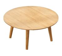 YANROSE Mesa de Centro Japonesa de Tatami, Mesa de Suelo de bambú, diseño de Ventana salediza Simple, Redonda y Baja(60x50cm)
