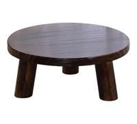 YANROSE Mesa de Centro Redonda de Madera pequeña, Mesa Baja de Tatami for té, Cama Kang, Estilo japonés(Brown,45 * 21cm)