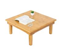 YANROSE Mesa de Tatami Cuadrada Plegable, Mesa de Centro de bambú, Mesa de té Baja for Sentarse en el Suelo(60 * 60 * 32cm)