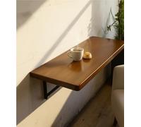 YANROSE Mesa Plegable montada en la Pared, Banco de Trabajo de Madera con Soporte de Hierro, Mesa de Hoja abatible, Escritorio(110x34x3cm)