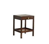 YANROSE Mesita de Noche de Madera con cajón, Estante de Almacenamiento, mesitas de Noche, Mesa Auxiliar pequeña Moderna(Walnut)