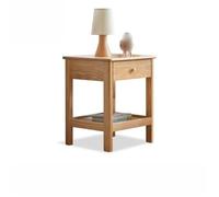 YANROSE Mesita de Noche de Madera con cajones, mesita de Noche de Estilo Moderno, Mesa Auxiliar pequeña con Estante de Almacenamiento(Natural)