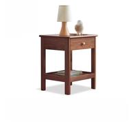 YANROSE Mesita de Noche de Madera con cajones, mesita de Noche de Estilo Moderno, Mesa Auxiliar pequeña con Estante de Almacenamiento(Walnut)