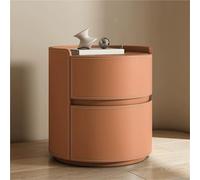 YANROSE Mesita de Noche Decorativa con cajón, mesita Auxiliar for Dormitorio, sofá, Oficina, Minimalista Moderno(Orange,45x45x50cm)