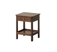 YANROSE Mesita De Noche Mesa Auxiliar Moderna con Cajón Mesita De Noche con Estante De Almacenamiento Abierto Estantería Pequeña Y Simple(Walnut)