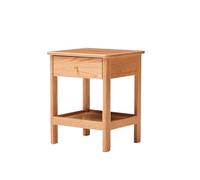 YANROSE Mesita De Noche Mesa Auxiliar Moderna con Cajón Mesita De Noche con Estante De Almacenamiento Abierto Estantería Pequeña Y Simple(Natural)