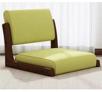 YANROSE Silla de Suelo con Respaldo, Silla de Suelo Japonesa, Silla de meditación for Sala de Estar, Tatami sin Patas, Asientos de Suelo(Walnut Greem)