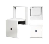 YANROSE Silla Invisible, Silla Plegable montada en la Pared, Moderna, 7CM, Ultrafina, Adecuada for Entrada, Dormitorio, baño, Sala de Estar(White)
