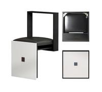 YANROSE Silla Invisible, Silla Plegable montada en la Pared, Moderna, 7CM, Ultrafina, Adecuada for Entrada, Dormitorio, baño, Sala de Estar(Black)
