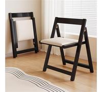 YANROSE Silla Plegable de Madera con Respaldo, tapizada, portátil, Moderna, for salón, Comedor, Cocina(Black)
