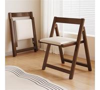 YANROSE Silla Plegable de Madera con Respaldo, tapizada, portátil, Moderna, for salón, Comedor, Cocina(Walnut5)