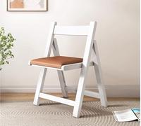 YANROSE Silla Plegable de Madera con Respaldo, tapizada, portátil, Moderna, for salón, Comedor, Cocina(White3)